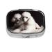 French Poodle Printing 2 Compartment Small Pill Case Cute Small Pill Box Purse Pill Boxs Travel Pill Organizer for Pocket Purse and Travel Gifts