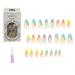 Luvadeyo 24 PCs Almond Press-On Nails | Rainbow Acrylic Fake Nails with Glue for Women & Girls - Buy Online on GoSupps.com