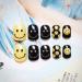 Huil artificial nails nice smile pattern fake nails japanese pure color cartoon pattern false nails with glue short size full nail tip children