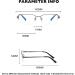 Qecepei Half Borderless Metal Glasses Frames - Shiny Silver Blue Light Blocking Glasses with Transparent Lens | 34mm Lens Height - Ideal Business Eyewear - Buy Online on GoSupps.com