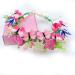 YEUPYL Pink Butterflies and Flowers Crown Girls Headpiece hair Wreath Butterfly Floral Garland Crown Pink Butterfly Headband for Wedding Party Festival Photo Prop
