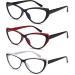 Eyeurl 3 Pack Cateye Reading Glasses for Women | Blue Light Blocker | 2.5x Visual Aid with Feather Hinges - Buy Online on GoSupps.com