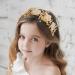 IYOU Flower Wedding Headbands Yellow Pearl Headpiece Floral Birthday Communion Bridal Hair Accessories for Girls