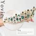 Yovic Green Rhinestone Baroque Wedding Crown for Women and Girls | Crystal Bride Tiara for Prom and Costume Parties - Buy Online on GoSupps.com