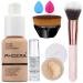 PHOERA Foundation PHOERA Makeup PHOERA Matte Liquide Foundation Full Coverage PHOERA Primer PHOERA Powder PHOERA Concealer  Kabuki Makeup Brushes Foundation Brush  2 Makeup Sponge (104 Buff Beige)