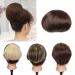 Updo Hairpiece Hepburn Hair Bun Scrunchie Hair Extension Wavy Hair Ribbon Fashion Bridal Hair Chignons Wig Drawstring Ponytail Extension - Medium Brown