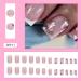 Buy Medium Length Press On Nails - White French Tip & Floral Design | 24 Pcs Square Acrylic Fake Nails for Girls - International Shipping Available - Buy Online on GoSupps.com