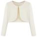 BONNY BILLY Girls Cardigan Long Sleeve Knitted Cotton Bolero Shrug Kids Clothing 7-8 Years Off White(beige)