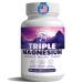 Triple Magnesium Complex 300mg per Serving Glycinate Taurate Malate Chelated Gentle on Stomach Clean Label Made in USA 120 Capsules 1 Month Supply 120 Count (Pack of 1)