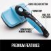 Gorilla Grip Self Cleaning Pet Slicker Brush for Dogs and Cats - Shedding and Dematting Tool for Long or Short Hair Pets - Detangle Undercoat Fur - Blue, 7.28 x 4.96 - Buy Online on GoSupps.com