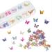 48Pcs Butterfly Acrylic Nails 3D Butterfly Nail Charms Glitter Clear Butterfly Nail Designs White Blue Colorful Butterfly Acrylic for Nail Art Decoration & DIY Crafting Design S1-48pcs Butterfly