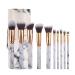 Makeup Brush Set 10-Piece Makeup Brush Set With Brush Barrel Marble Texture Handle Makeup Brush Portable Beauty Brush Set Tool for Ladies and Girls (Color : B Size : O) O B