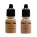 (2) Two Glam Air Airbrush Makeup Foundations M10 Golden Carmel & M11 Ginger for Flawless Looking Skin Matte Finish For Normal to Oily Skin (Water Based)0.25oz Bottles