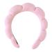 AYNKH Puffy Spa Headband Women Sponge Terry Towel Cloth Fabric Head Band Hair Accessories for Skincare Face Washing Makeup Shower (Pink)