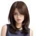 Haircube dark brown wigs for women natural side part smooth hair wig shoulder -length ombre dark root hair wig brown red1071 50.8 cm (1 Pack)