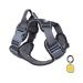 Pawaii dog harness dog harness for small dogs with handle anti-pull dishes Breast harness Anti-pulled upholstered reflective adjustable breathable dog mechanical ID day contains (XS Gray) XS (Doesn't Include O Rings (chest: 30cm-43cm)) Davy's Gray