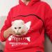 Shop Womens Long Sleeve Cat & Dog Hoodies | Cozy Zipper Sweatshirts with Big Bags - Red XXL - Buy Online on GoSupps.com