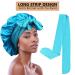 3pcs Satin Bonnets for Black Women - Large Silky Bonnet Set in B- Black, Peacock Blue, Rose Gold - Buy Online on GoSupps.com