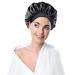 ViviDreamore Satin Bonnet Silk Bonnet for Sleeping Silk Sleep Cap Hair Bonnet for Sleeping Bonnets for Women Curly Natural Braid Hair Bonnet for Men Adjustable Wide Band Double Layer(Black)