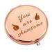 Inspirational Gift for Women Motivational Birthday Gifts for Women Compact Mirror for Friend Daughter Sister Encouragement Gift Travel Makeup Mirror for Her Christmas Graduation Gifts Rose Gold-inspirational Gifts-4
