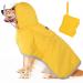 Slowton raincoat dog waterproof transparent double -layer rain jacket dog with hood for small medium and large dogs dog rain coat with reflective strip and storage bag XXL yellow