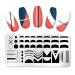 Nail Stamping Plates French Tip Pictures Nail Art Stamping Template Stainless Steel Nail Design Stencil Tools Nail Design Stamp French Tip Stamp french nail stamper(Nail Stamping Plates A)