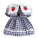 LtuzPet Plaid Dog Dress Cat Dress Tutu with Bow Knot Pet Clothes Girl for Party Blue Small