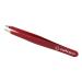 Stainless Steel Slant Precision Tweezers Professional Tweezers for Eyebrows & Hair Removal Red
