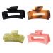 Rectangle Claw Clips Big Hair Claw Clips 4 Inches Nonslip Big Claw Hair Clips for Girls Strong Hold for Thick Hair Accessories (4 Packs)