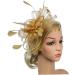 Bridal Hair Accessories Womens Mesh Ribbon Fascinator Hat Contrast Color Flower Wedding Headband Gold Hair Pins - Buy Online on GoSupps.com