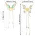 Gold Butterfly Tassel Hair Claw Clips - 2 Pcs Set | Rhinestone Pearl Crystal Metal Clips for Women & Girls - Buy Online on GoSupps.com