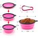 Collaborative Dog Bowl & Collapsible Water Bowl - Portable 350ml Pet Food Bowl for Dogs & Cats (Pink + Orange) with Carabiner - Buy Online on GoSupps.com