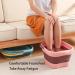 Collapsible Foot Bath Tub with Handle - Pink | Foot Spa Massager Basin for Soaking Feet | Pedicure Soak Bucket with Massage Acupoint - Buy Online on GoSupps.com
