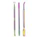 Cuticle Pusher Acetone/Gel/Nail Polish Remover Stainless Steel Professional 3pcs Set Cuticle Scraper Fingernails & Toenails Clean Manicure Tools Cuticle Care for Women&Girl,opove CP-3 (Rainbow Color) B-rainbow Color