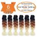 SHUOHAN 6 Packs Ombre Jumbo Braiding Hair Extensions 24 Inch - Black Brown Beige - High Temp Synthetic Fiber - Box Braids - Buy Online on GoSupps.com