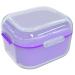 ARGOMAX Denture case Denture cup for Soaking Dentures Thorough Cleaning of Dentures Retainer Clear Braces (Dark Purple) Clear Case + Purple Filter and Tray