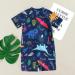 PythJooh Baby Boy Swimsuit | Rash Guard One Piece Beach Swimwear | Shark Print Shorts | 4-5 Years | Navy Dinosaur - Buy Online on GoSupps.com