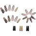 Golden Black Sparkling Coffin False Nails - Extra Long Press on Nails for Women and Girls - 24pcs with Glue Stickers - Fashion Ballerina Fake Nails - Buy Online on GoSupps.com
