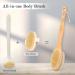FREATECH 44cm Long Wooden Back Scrubber - Double-sided Exfoliating Body Brush for Dead Skin & Acne Removal - Gray - Buy Online on GoSupps.com