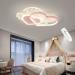 DHGIE LED ceiling lamp children's room baby room dimmable ceiling lamp with remote control blue pink love 38w children's room creative ceiling lamp girls' room bedroom cartoon ceiling light pink-2