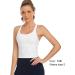 HeyNuts Longline Zeal Sports Bra | Medium Impact | Wirefree | Workout Tank Top | Removable Pads | A-D Cups | White - Buy Online on GoSupps.com