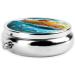 Ocean Flower Portable Metal Pill Box - Round Mini 3-Compartment for Travel | Black | Must-Have Travel Accessory - Buy Online on GoSupps.com