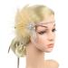 Limtula Eye-catching &Feather Hair Hoop Bohemia Style Headband Wedding Party Bride Hair Styling Photoshoots Headwear Khaki
