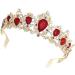 Lurrose Red Crystal Rhinestone Wedding Crown | Pageant Princess Tiaras & Hair Accessories - Buy Online on GoSupps.com