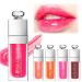 AOOWU Plumping Lip Oil Tinted Moisturizing Lip Oil Long Lasting Nourishing Lip Hydrating Lip Gloss Tint Lipstick for Women Long Lasting Liquid Lipstick Lip Care Lip Glaze Makeup Cosmetic 001 004 007 012 015/B