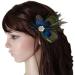Feather Peacock Hair Clip Natural Feather Fascinator Barrette with Sparking Rhinestone 111 - Buy Online on GoSupps.com