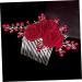 Beatifufu Rose Hair Comb Rose Head Decor Hair Jewelry Comb Wedding Hair Side Comb Wedding Hair Accessories for Brides Bridesmaid Hair Comb Female Insert Comb Wedding Hair Comb Cloth Red - Buy Online on GoSupps.com