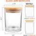 15 Pack Clear Candle Glass Jars with Bamboo Lids - 7oz Empty Candle Containers - Sticky Labels Included - Dishwasher Safe - Bulk Packaging - Buy Online on GoSupps.com