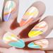 Luvadeyo 24 PCs Almond Press-On Nails | Rainbow Acrylic Fake Nails with Glue for Women & Girls - Buy Online on GoSupps.com
