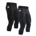 Roadbox 2 Pack Men's 3/4 One Leg Compression Pants - Basketball Athletic Running Tights Leggings Spandex Base Layer Underwear Black02+gary02 Large